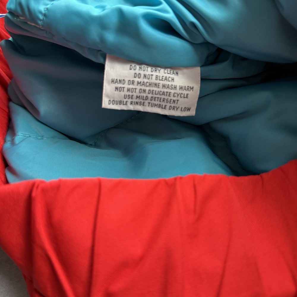 Vtg Eddie Bauer Gore-Tex Ski Jacket Premium Goose Down Mens Medium Red Blue Coat - Picture 13 of 14
